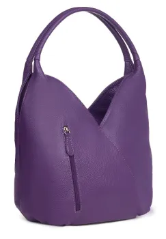 Geanta piele naturala Lorena mov imagine