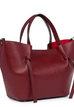 Geanta shopper din piele naturala Veronica grena imagine