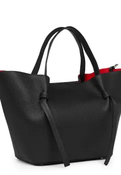 Geanta shopper din piele naturala Veronica neagra imagine