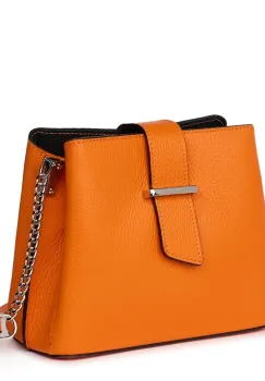 Mini poseta dama din piele Avery portocalie imagine