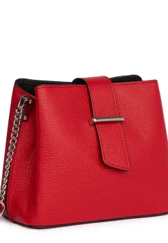 Mini poseta dama din piele Avery rosie imagine