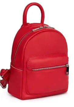 Mini rucsac din piele Rafael rosu imagine