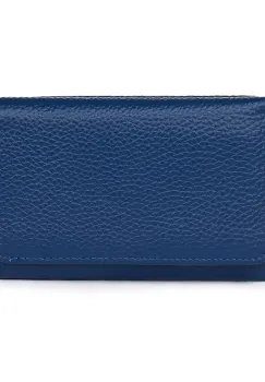 Portofel dama din piele naturala Carlos albastru imagine