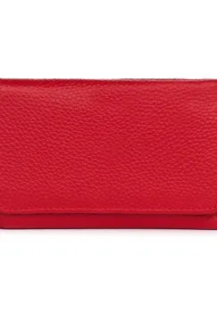 Portofel dama din piele naturala Carlos rosu imagine