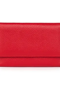 Portofel dama din piele naturala Simeon rosu imagine