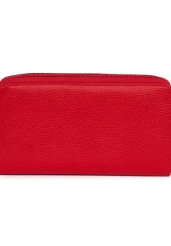 Portofel dama dublu din piele naturala Franco rosu imagine