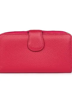 Portofel dama dublu din piele naturala Orlando fucsia imagine