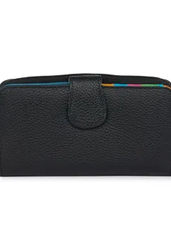 Portofel dama dublu din piele naturala Orlando negru imagine