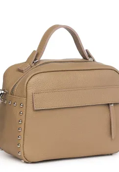 Poseta dama din piele naturala Cora bej imagine