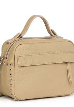 Poseta dama din piele naturala Cora crem imagine