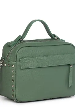 Poseta dama din piele naturala Cora verde fistic imagine