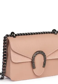 Poseta dama din piele naturala Dalia roz imagine