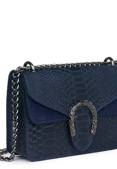 Poseta dama din piele naturala Diane bleumarin imagine