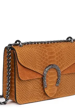 Poseta dama din piele naturala Diane coniac imagine