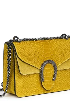 Poseta dama din piele naturala Diane galbena imagine