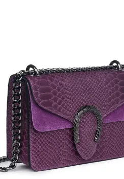 Poseta dama din piele naturala Diane mov imagine