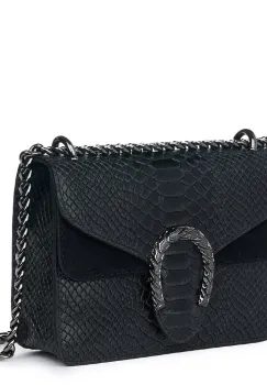 Poseta dama din piele naturala Diane neagra imagine