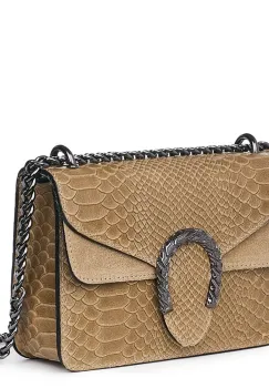 Poseta dama din piele naturala Diane taupe imagine