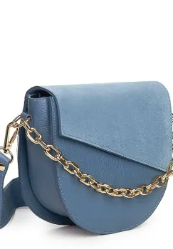 Poseta dama din piele naturala Donna bleu imagine