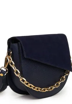 Poseta dama din piele naturala Donna bleumarin imagine