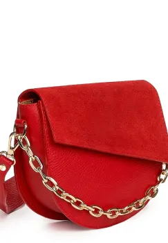 Poseta dama din piele naturala Donna rosie imagine