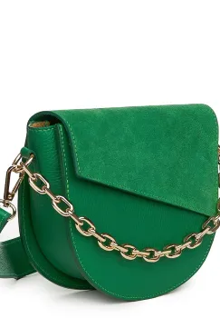 Poseta dama din piele naturala Donna verde imagine