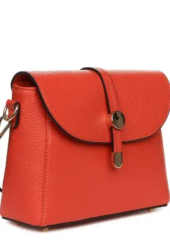 Poseta dama din piele naturala Laguna portocalie imagine