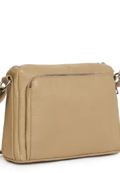 Poseta dama din piele naturala Vania bej imagine