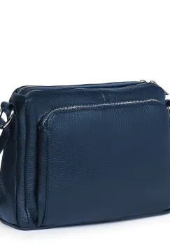 Poseta dama din piele naturala Vania bleumarin imagine