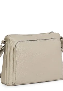 Poseta dama din piele naturala Vania gri imagine