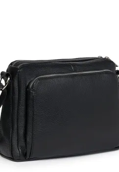 Poseta dama din piele naturala Vania neagra imagine