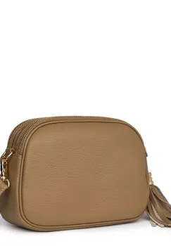 Poseta din piele cu trei compartimente Felicia bej imagine