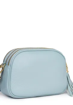 Poseta din piele cu trei compartimente Felicia bleu imagine