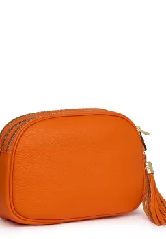 Poseta din piele cu trei compartimente Felicia portocalie imagine