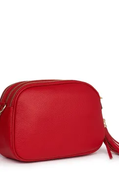 Poseta din piele cu trei compartimente Felicia rosie imagine