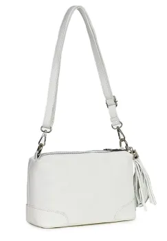 Poseta din piele cu trei compartimente Irene alba imagine