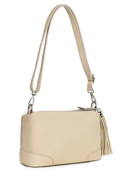 Poseta din piele cu trei compartimente Irene crem imagine