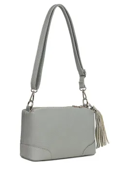 Poseta din piele cu trei compartimente Irene gri imagine