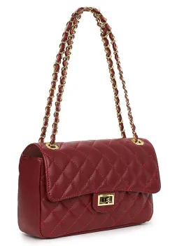 Poseta din piele matlasata Angela grena imagine