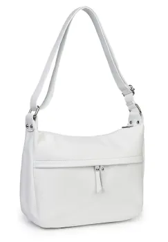 Poseta din piele naturala Amelia alba imagine