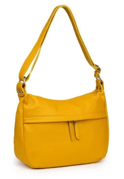 Poseta din piele naturala Amelia galbena imagine