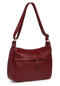 Poseta din piele naturala Amelia grena imagine