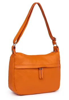 Poseta din piele naturala Amelia portocalie imagine