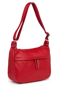 Poseta din piele naturala Amelia rosie imagine