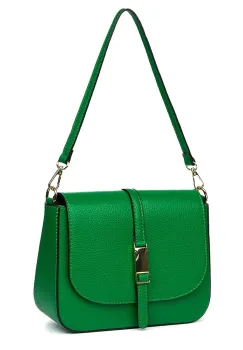 Poseta din piele naturala Aretha verde imagine