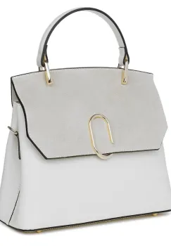 Poseta din piele naturala Ruby gri deschis imagine