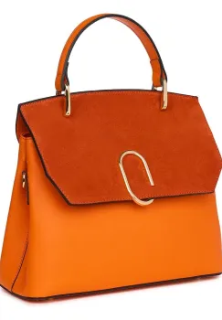 Poseta din piele naturala Ruby portocalie imagine