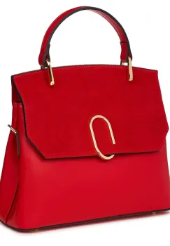 Poseta din piele naturala Ruby rosie imagine