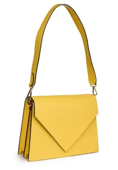 Poseta din piele naturala Virginia galbena imagine