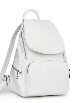 Rucsac din piele naturala Amadeus alb imagine